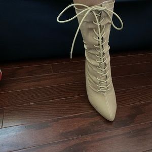 Nude ankle sock booties size US 9